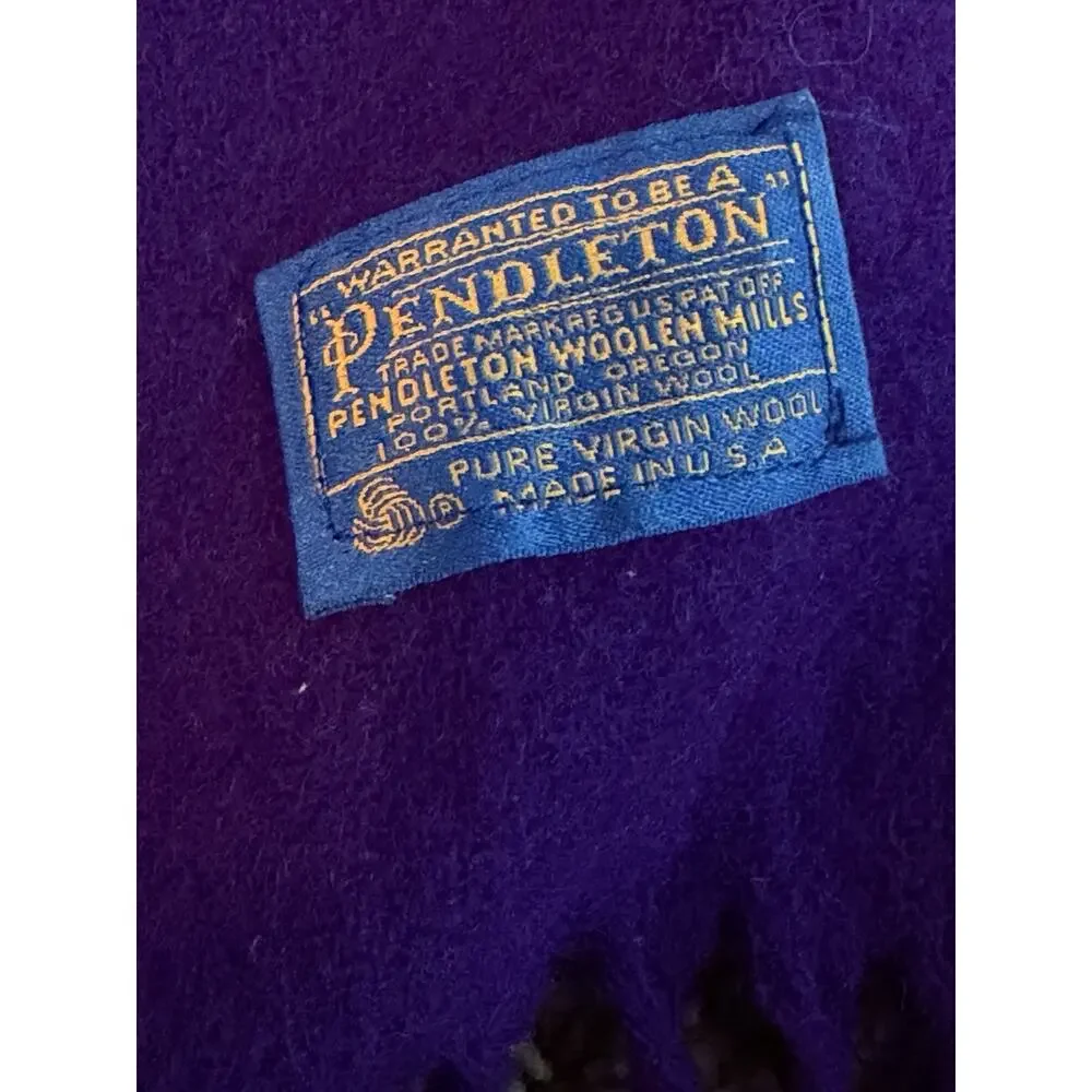 Vintage‎ Pendleton Minnesota Vikings Purple Wool Large Throw Blanket Logo Seal